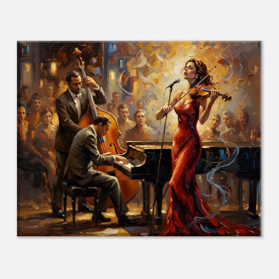 Elegant Jazz Band Wall Art –music Lovers Canvas Print,vintage