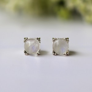 Natürlicher Mondstein Ohrring, Juni Geburtsstein, Edelstein Ohrring, 925 Sterling Silber, Charm Ohrring, Statement Ohrring, Mondstein Schmuck Geschenk
