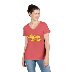 The Captain and Sunil V-Neck T-Shirt, Rock and Roll Music Tee