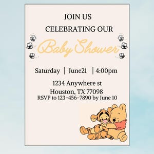 Winnie the Pooh Baby Shower Invitation