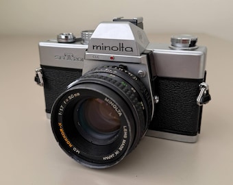 Minolta SRT 201 35mm Film SLR Camera Kit MC Rokkor 50mm F1.7 Lens Vintage Analog Photography Extra Lenses