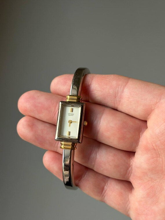 Citizen Womens Silver Tone Rectangular Quartz Ana… - image 7