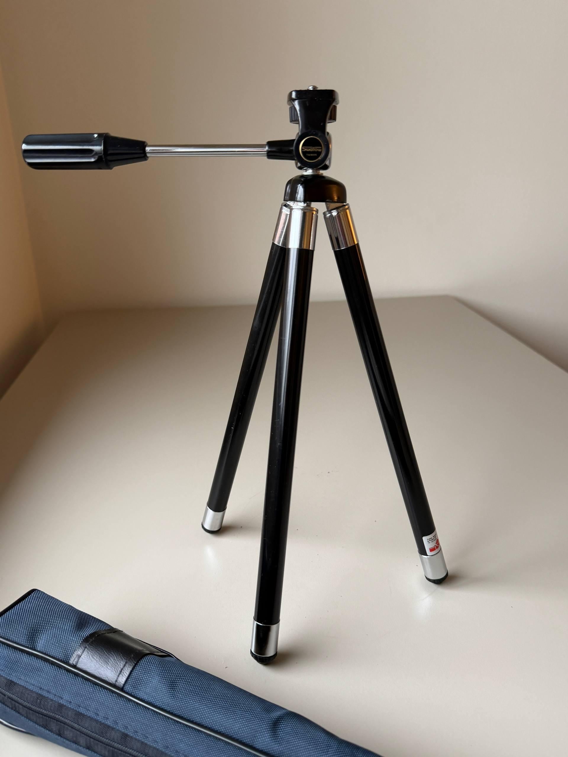 Swallow Telescopic Aluminum Tripod Vintage Taiwan 5 Section Adjustable Stand Camera Photography Support With Case 12 To 40 Inch Portable