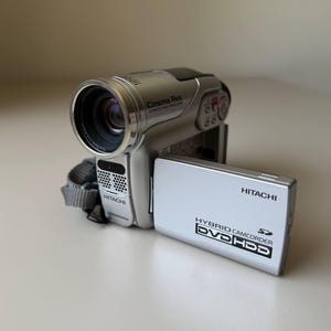 Vintage 2000s Y2K Camcorder Hitachi Hybrid HDD DVD Video Camera