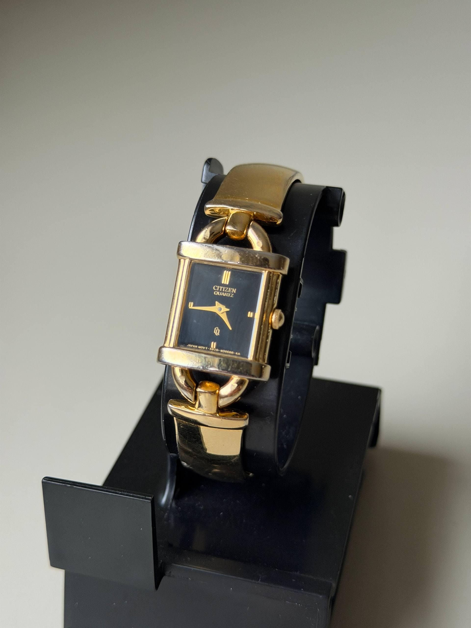MCM Citizen 1300 Black Face Gold  Mesh Strap Ladies Tank Watch s-l1200.jpg main image 2