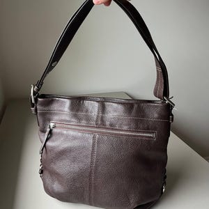 COACH Brown Genuine Pebble Leather Crossbody Adjustable Shoulder