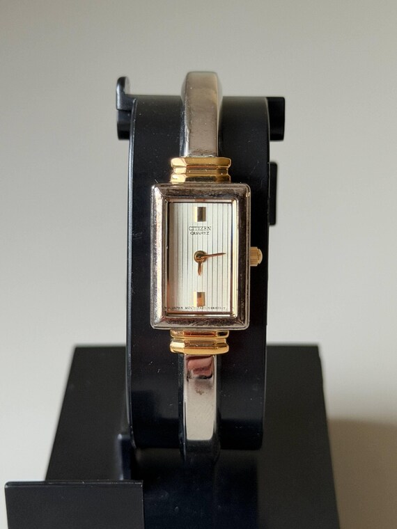 Citizen Womens Silver Tone Rectangular Quartz Ana… - image 1
