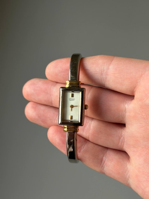 Citizen Womens Silver Tone Rectangular Quartz Ana… - image 10