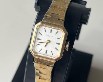 BULOVA Women’s Watch N9 Vintage Rare Mechanical Stainless Steel Gold Classic Elegant Timeless Collectible Wristwatch 90s 2000s Y2K Retro