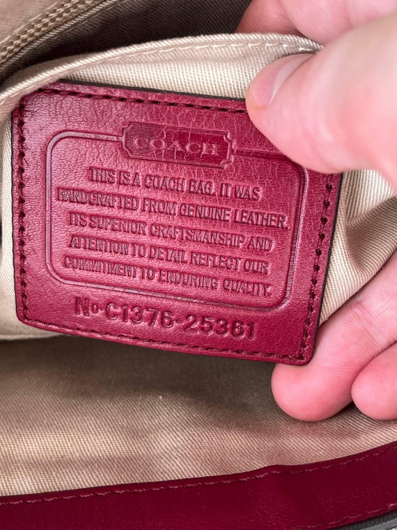 Coach Legacy Leather Gusseted Flap Shoulder Double Burgundy Bag 
