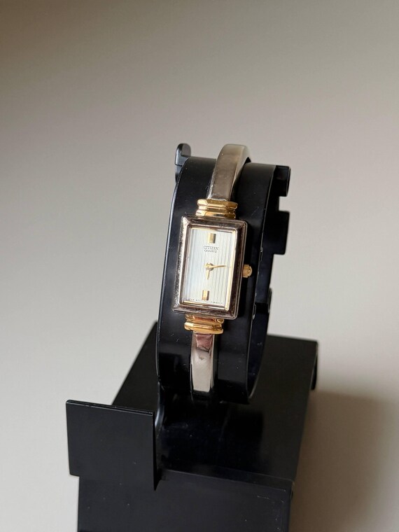 Citizen Womens Silver Tone Rectangular Quartz Ana… - image 4