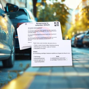 Avviso nel traffico fermo – 32 multe per parcheggio con una frase impertinente, un avviso e una carta troll per la tua auto