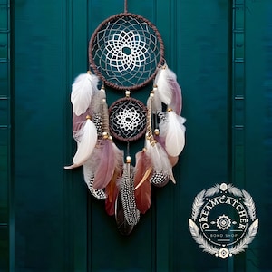 Colorful Boho Dreamcatcher with Feathers |  Native Style Wall Hanging | Bedroom Decor Gift | Tribal Spiritual Room Art