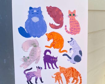 Multi-Cat Variety Art Print