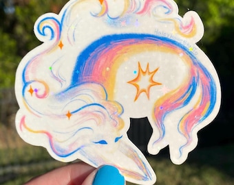 Galaxy Rainbow Mermaid vinyl Sticker-holographic whimsical mermaid sticker