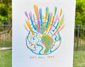 Earth and Stars Postcard art print