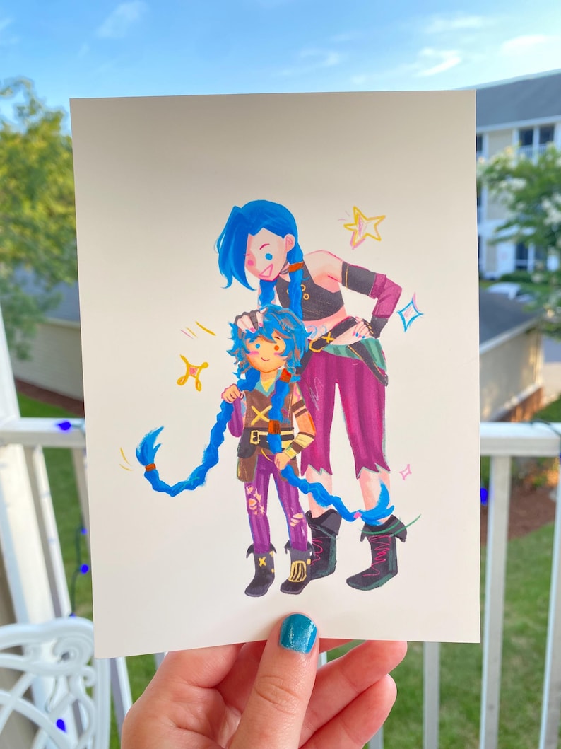 Arcane Jinx and Isha print–5x7 print of jinx and Isha together
