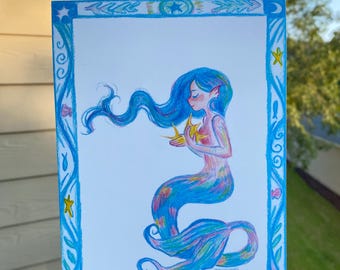 Blue Mermaid Art Print–Magical Mermaid