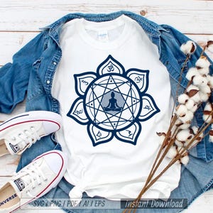 7 Chakras SVG, Namaste Clipart, Yoga SVG, Mandala Svg, Chakra Symbols SVG, Meditation Vector, Digital Cut File Cricut Silhouette Eps Png Dxf