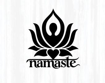 Namaste Lotus SVG, Mandala Yoga Zen Cut File, Meditation Art (Digital Download)