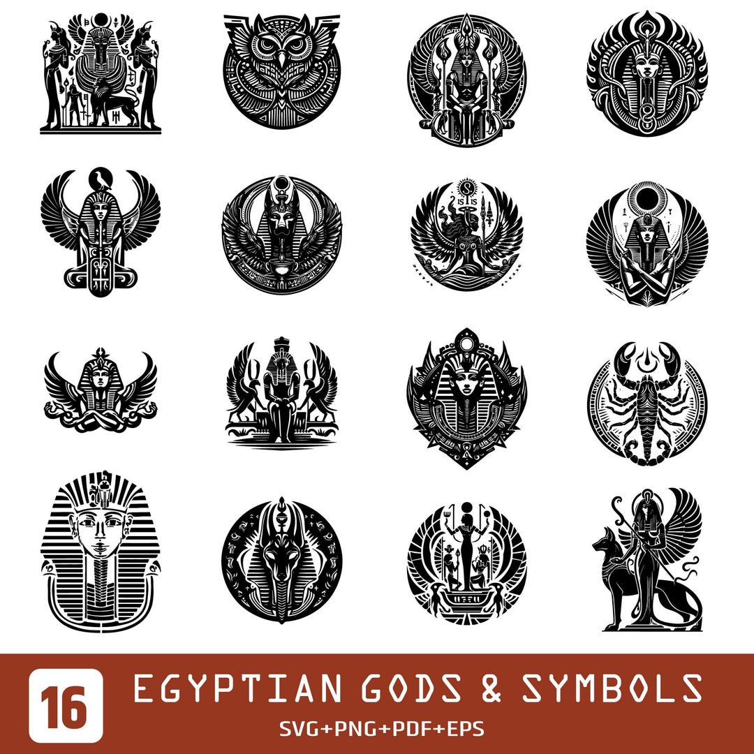 Egyptian Gods & Symbols SVG Bundle | Ancient Egypt Vector Clipart ...