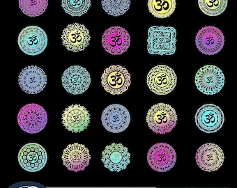 Aum mandala  Meditation PNG Bundle, Om Yoga Cut File (Digital Download)