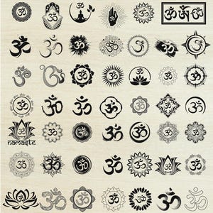 Aum Symbol, Om Meditation, Ohm Yoga cut file digital download, svg, png, Sankrit, Mantra, Instant, Dark silhouette