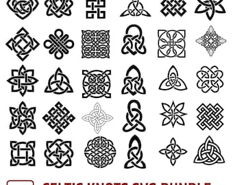 50+ Celtic Knots SVG Bundle, Geometric Symbols (Digital Download)