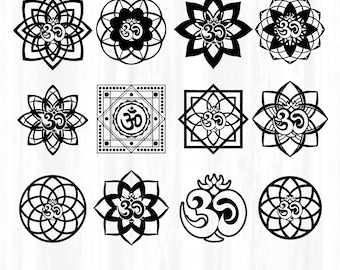 Aum Mandala SVG files, Yoga Om Symbol svg shirt Clipart (Digital Download)