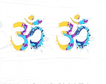 colorful Aum Symbol png, Om Yoga Cut File for spiritual tshirt  (Digital Download)