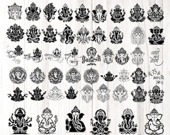 Lord Ganesha SVG Bundle, Hindu God Graphics, Laser Cut Files (Digital Download)