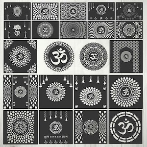Aum panel jali wall frame, om wall decor laser cut Svg bundl, Sanskrit Mantra wall décor, Instant, Aum Design for cnc machine , ohm cut file