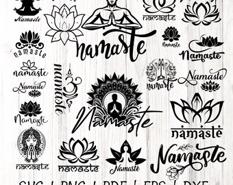 Namaste Mandala SVG Bundle, Yoga Zen Cut File (Digital Download)