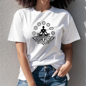 7 Chakras lotus SVG, Namaste Clipart, Yoga SVG, Chakra Symbols SVG, Meditation cut file, Digital Cut File,  Cricut Eps Png Dxf htv, dtf