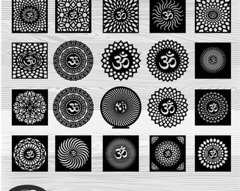 Aum Symbol SVG DXF Bundle, CNC Meditation Wall Art (Digital Download)