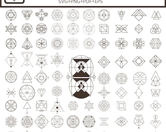 Sacred Geometry SVG Bundle, Mystic Symbols Vector Art (Digital Download)