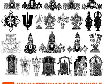 25 Venkateswara SVG Bundle, Tirupati Balaji Clipart (svg, png, pdf)