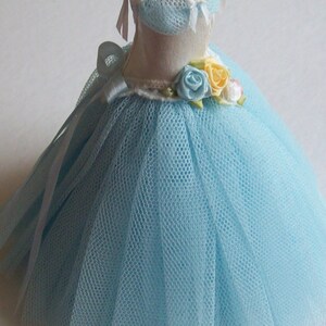 Pale Turquoise Net Ball Gown on Mannequin 1/12th Scale Dollhouse ...