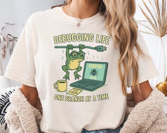 Debugging Frog T-Shirt, Coding Humor, QA Tester Gift