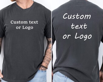 Custom Text or Logo T-Shirt: Personalized Family Shirts, Handmade in USA