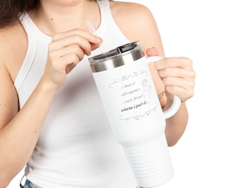 40oz Insulated Travel Tumbler, Stainless Steel Mug, Ergonomic Handle, Leak-Proof Lid