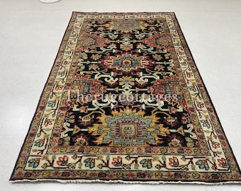 オリエンタルデザイン手織りウールラグ 140x200cm 手織りウールラグ：花柄オリエンタルデザイン、6x9 - Etsy 日本