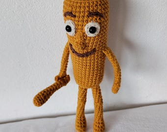 Tung Tung Tung Sahur Crochet Plush Doll - Italian Brainrot Amigurumi Toy