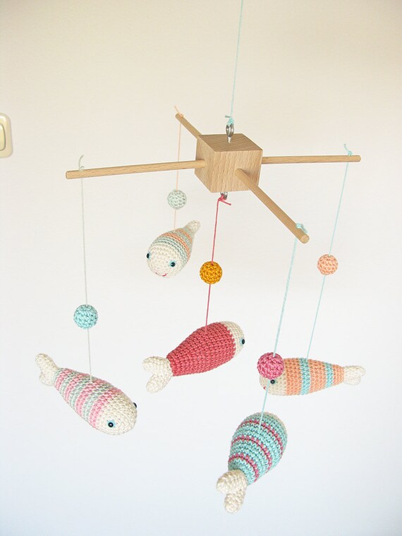 Items similar to Nursery Mobile / Colorful Fish Baby Mobile / Baby