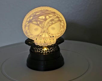 3D Gedruckter Schädel Laterne Teelichthalter, Gothic Halloween Dekor