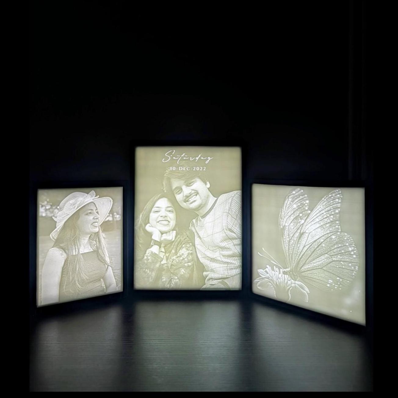 Custom Monochrome Lithophane – Personalized Black and White 3D Photo Frame – LED Backlit – Anniversary, Birthday, Memorial, Valentine’s Gift