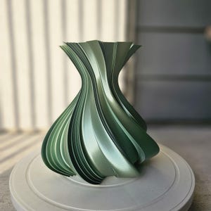 Jarrón espiral impreso en 3D para flores artificiales y secas - Decoración minimalista para el hogar y el escritorio - Regalo de inauguración
