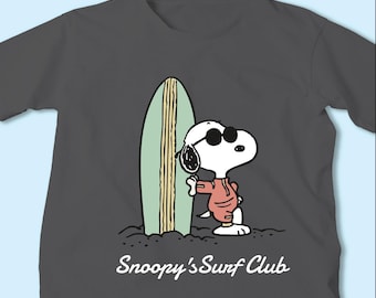 Camiseta de surf de Snoopy / Camiseta divertida para entrenar / Camiseta de surf de Peanuts