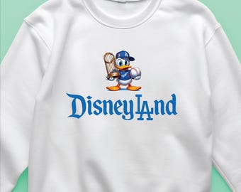 Sudadera con el Pato Donald de los Dodgers, camiseta de Disney LA, regalo divertido para fanáticos del béisbol, camiseta deportiva de Disneyland