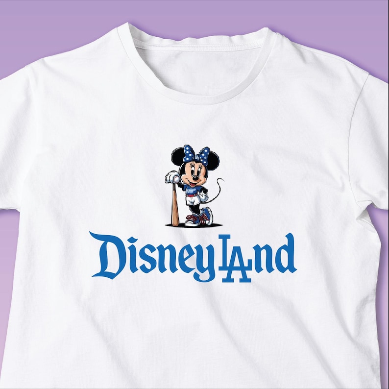 Sudadera de Minnie o Mickey LA, camiseta de Disney LA, regalo divertido para fanáticos del béisbol, camiseta deportiva de Disneyland imagen 3